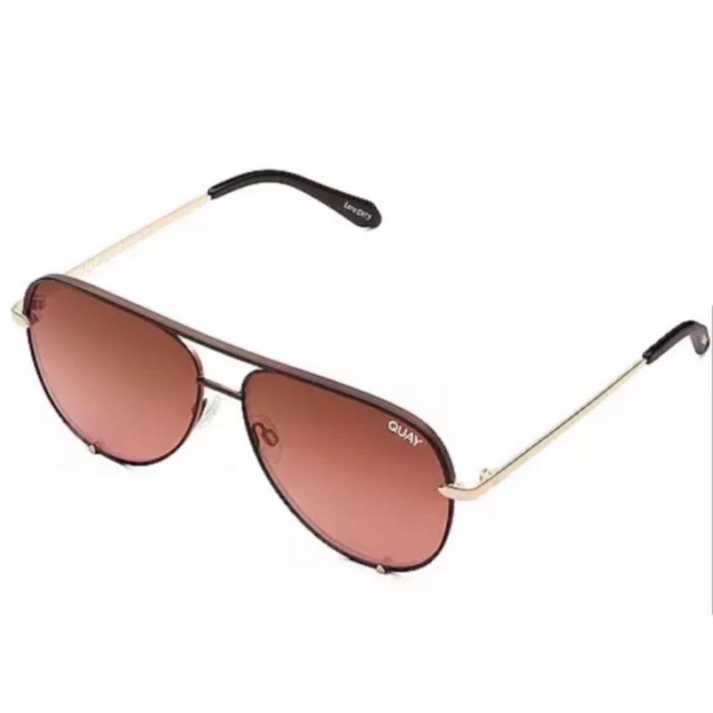 QUAY High Key Sunglasses Bronze Frame Brown Pink Gradient mirrored⭐️ - Picture 3 of 10
